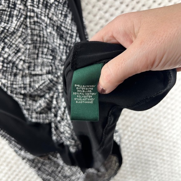 Lauren Ralph Lauren Dress Sheath Black White Career 3/4 Sleeve Size 6 - Picture 3 of 8